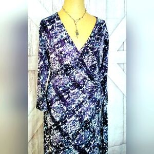 Gilli Faux Wrap Dress, Midi Dress for Women Size Large, V-neck Spring Dress